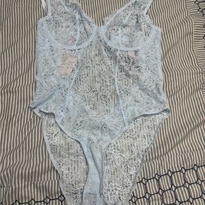 Savage X Fenty Lace Chemise in Light Blue